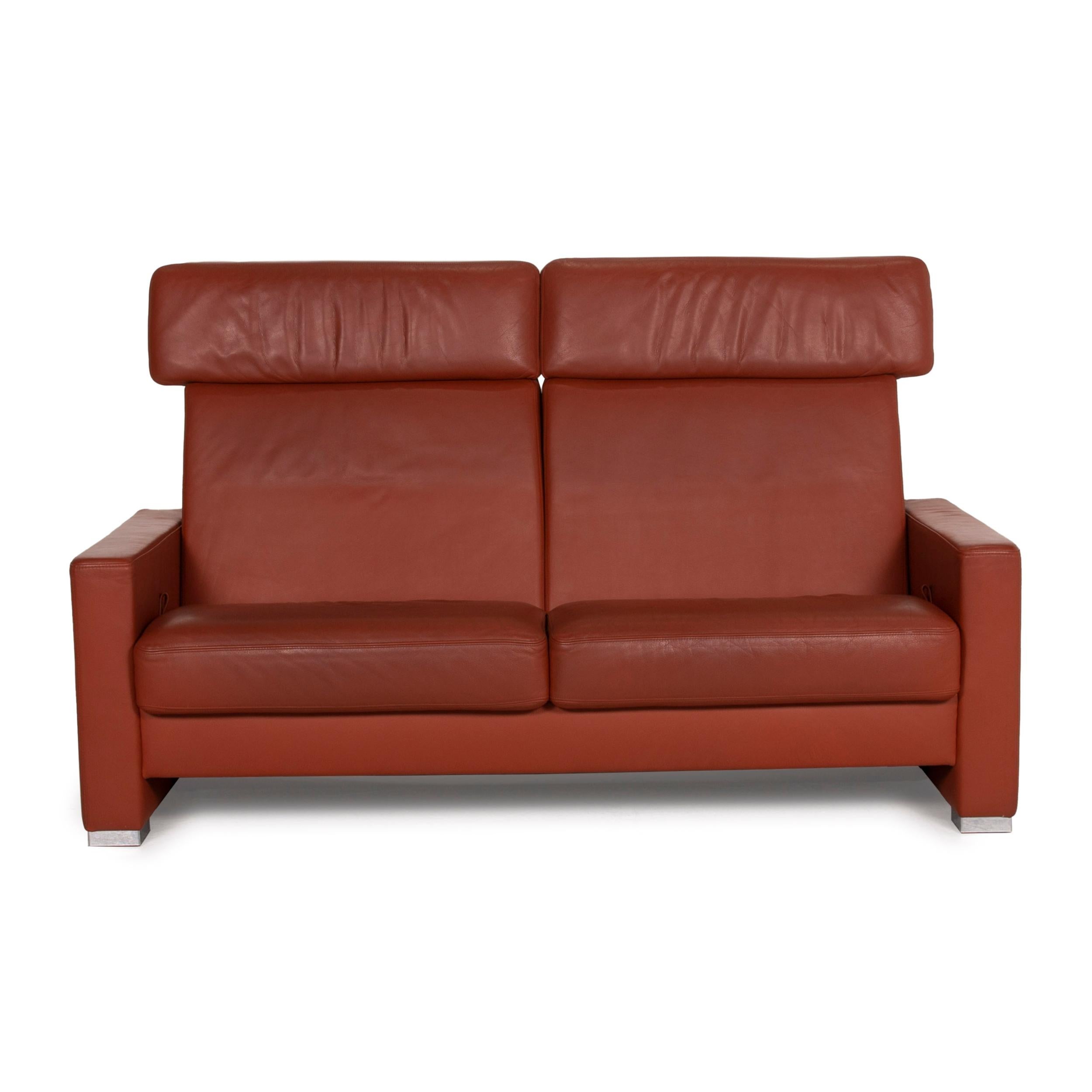 terracotta leather sofa