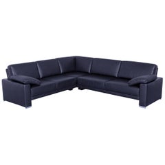 Brühl & Sippold Alba Designer Leather Corner-Sofa Black