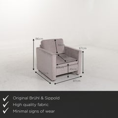 Brühl & Sippold Alba Fabric Armchair Gray