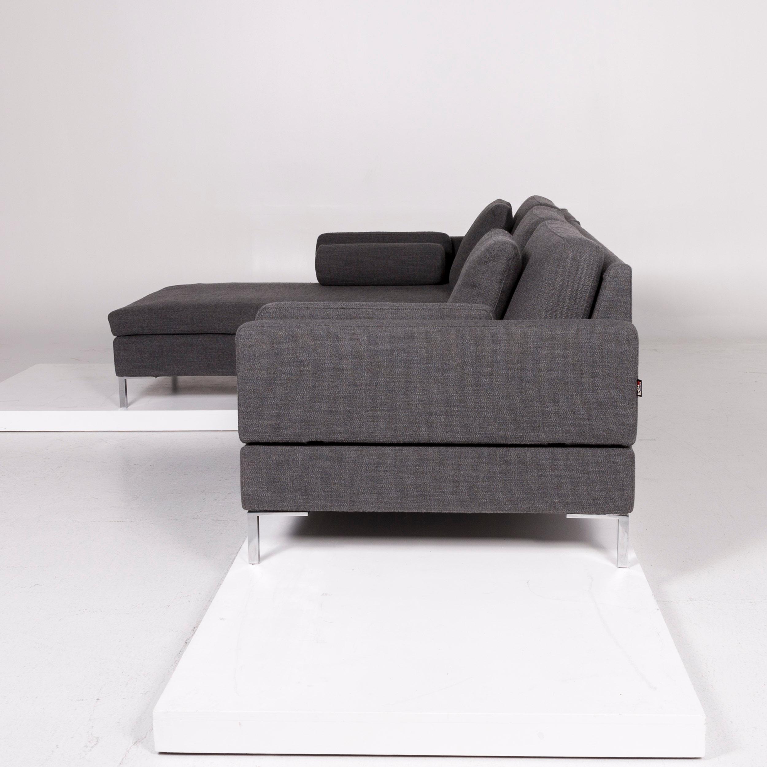 Brühl & Sippold Alba Fabric Corner Sofa Gray Function Sofa Couch 7