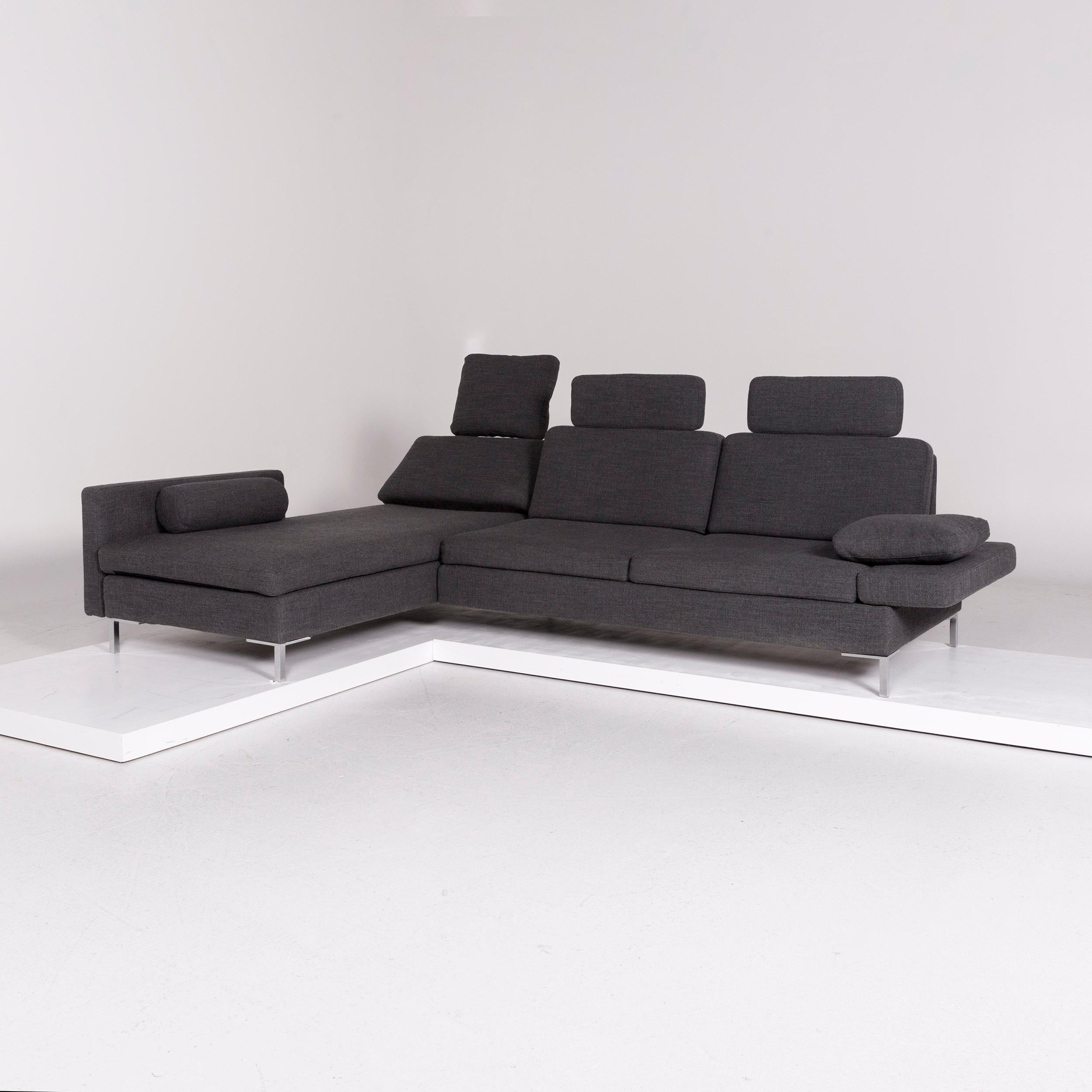 Modern Brühl & Sippold Alba Fabric Corner Sofa Gray Function Sofa Couch