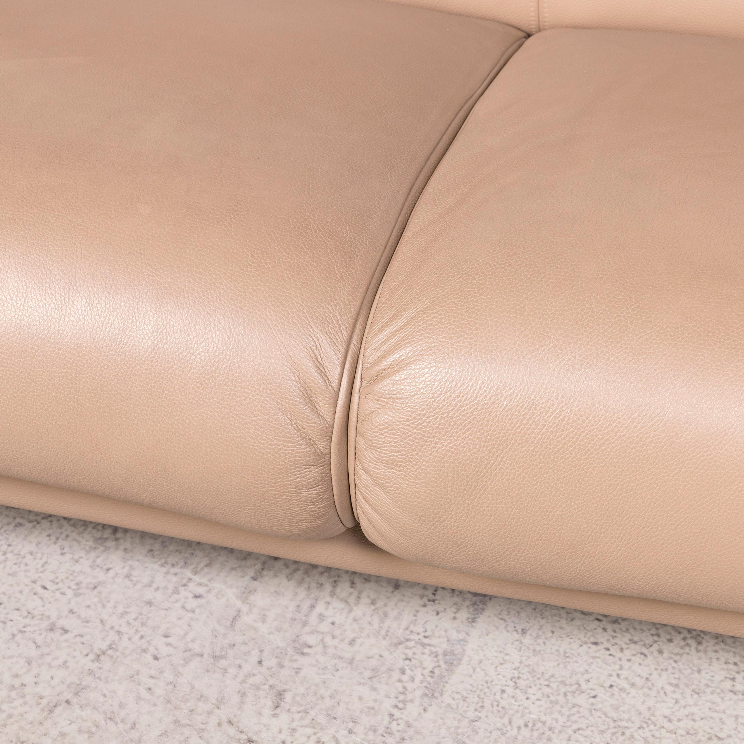 Brühl & Sippold Ampiezza Designer Ledersofa Cognac Dreisitzer Echtleder (Moderne) im Angebot