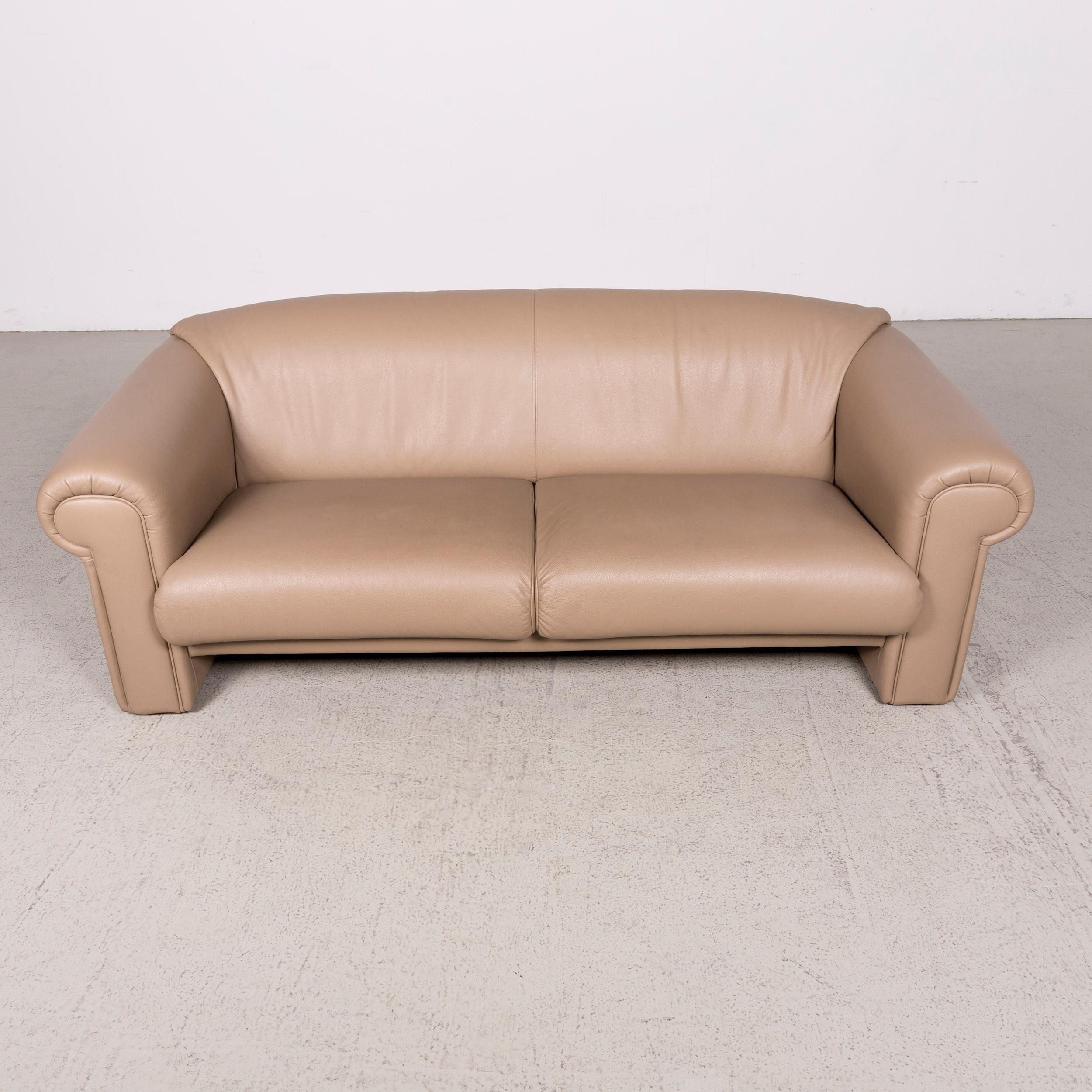 Brühl & Sippold Ampiezza Designer Ledersofa Cognac Dreisitzer Echtleder (Deutsch) im Angebot