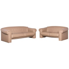 Brühl 
Sippold Ampiezza Designer Leather Sofa Set Cognac Three-Seat