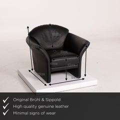 Brühl & Sippold Boa Leather Armchair Black
