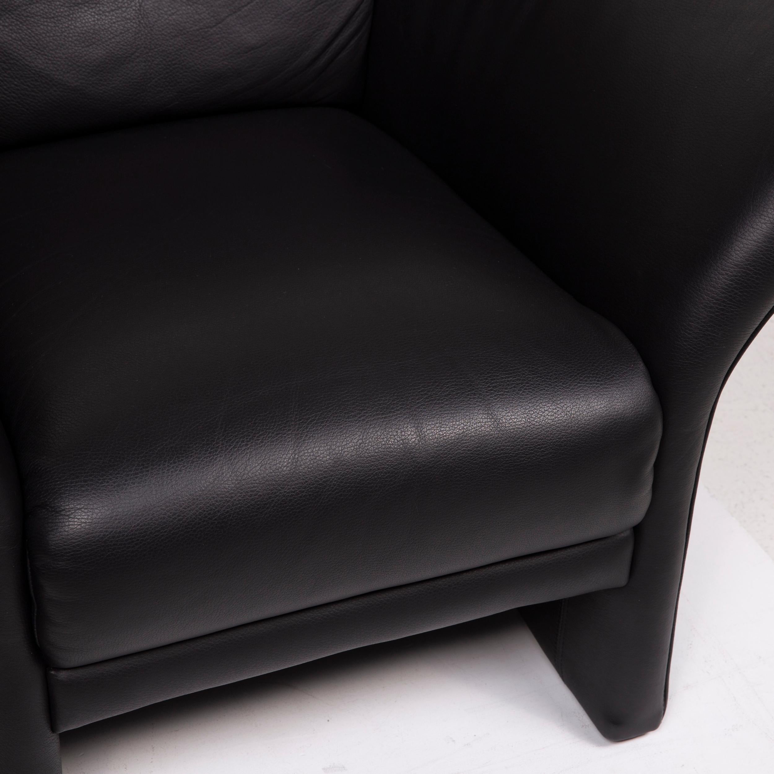 Modern Brühl & Sippold Boa Leather Armchair Black For Sale