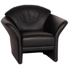 Brühl & Sippold Boa Leather Armchair Black