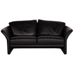 Brühl & Sippold Boa Leather Sofa Black Two-Seat