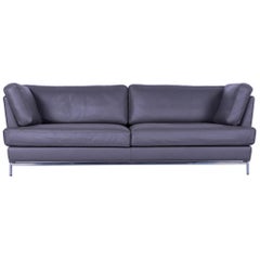Brühl & Sippold Carousel Leather Sofa Grey Three-Seat
