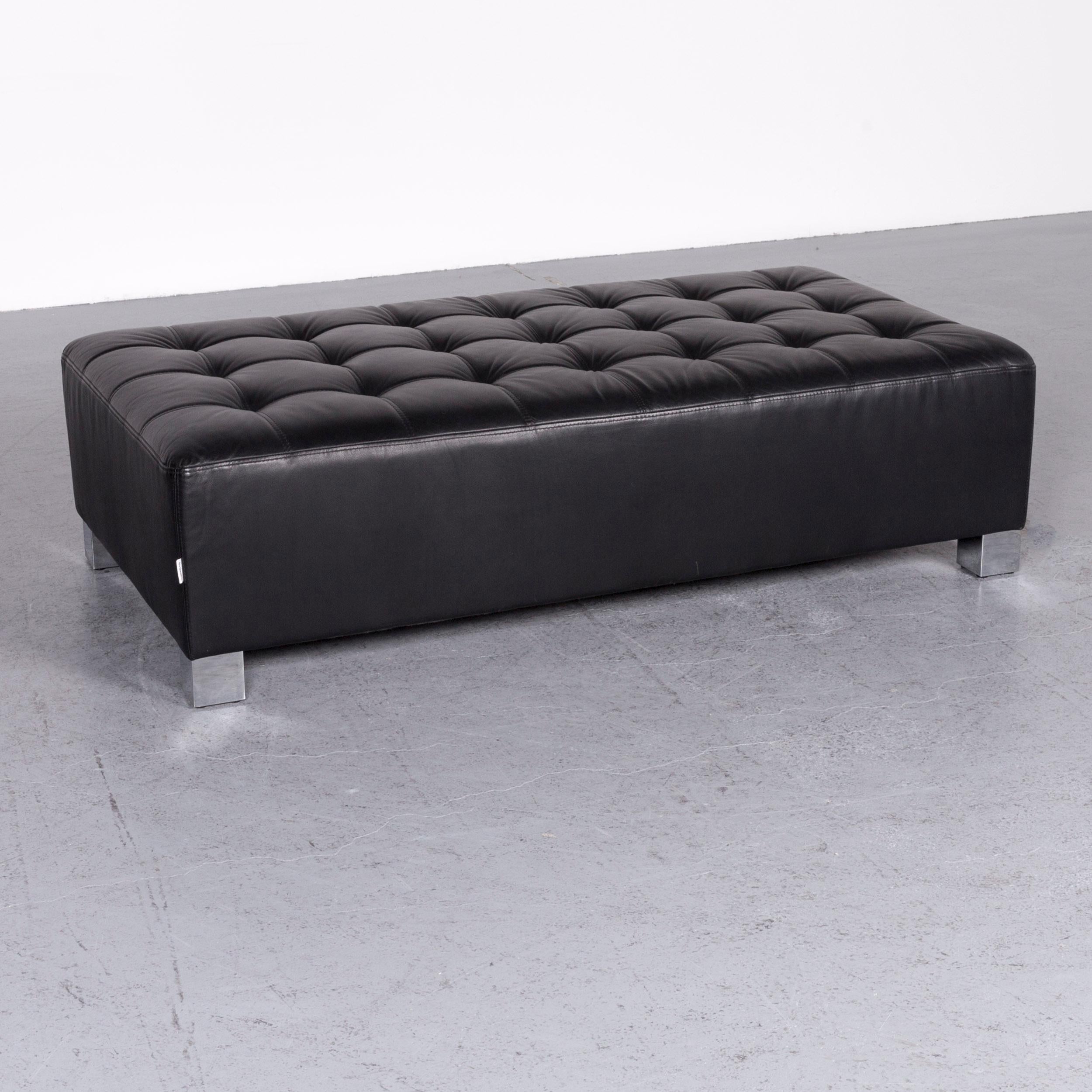 We bring to you a Brühl & Sippold Carrée designer leather footstool black.