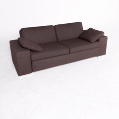Brühl & Sippold Designer Fabric Sofa Brown Two-Seat Sofa Function Sofa Bed