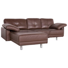 Brühl & Sippold Designer Leather Sofa brown Corner Couch 