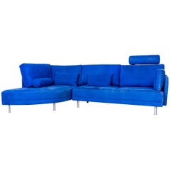 Brühl & Sippold Divanetta Designer Ecksofa Blau Stoff
