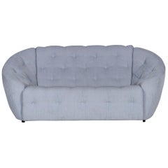 Brühl & Sippold Fabric Sofa Ice Blue Gray Blue Two-Seat Couch