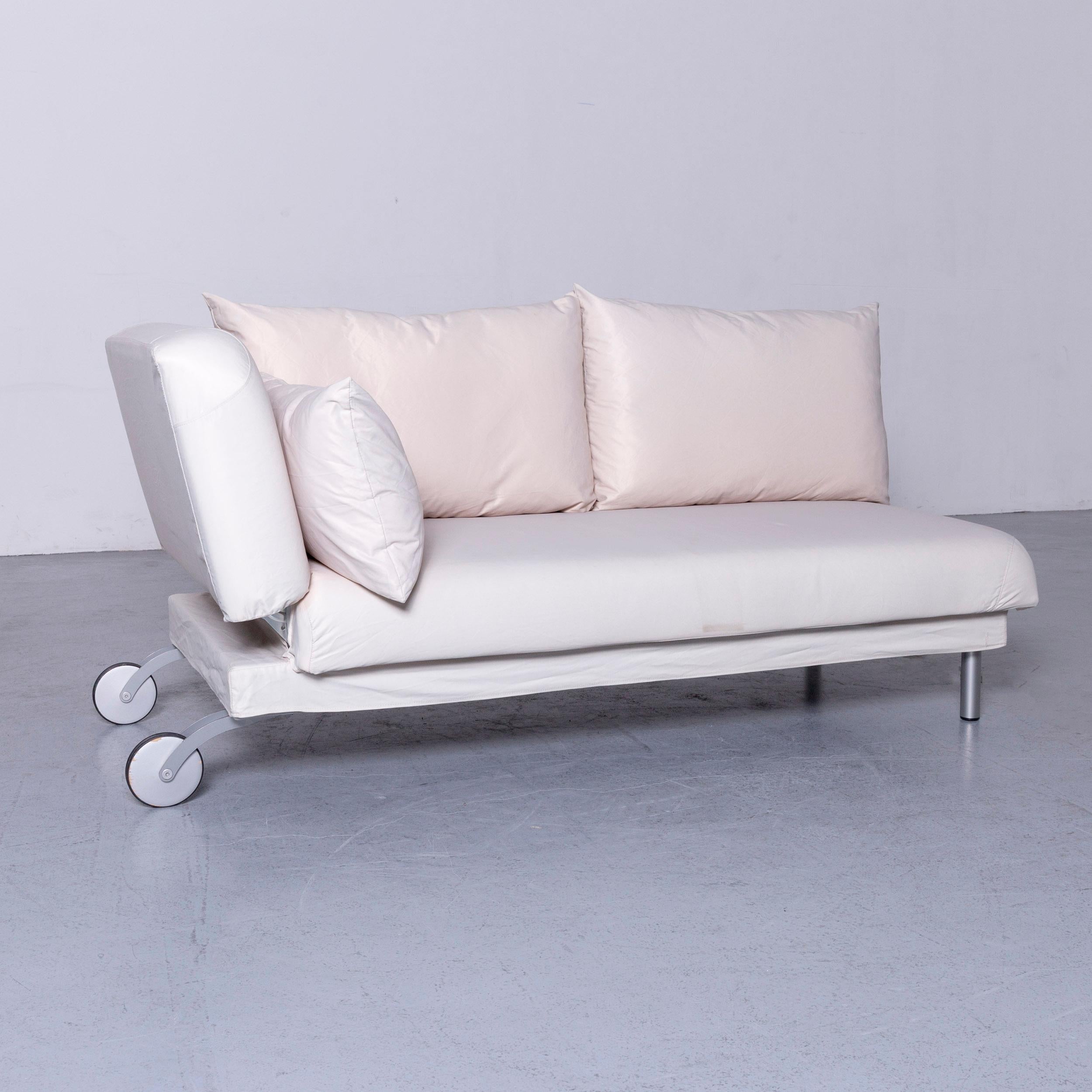German Brühl & Sippold Four-Two Designer Sofa White Fabric with Function