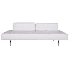 Brühl & Sippold Jerry Leather Sofa White Three-Seat Function Relaxation Couch