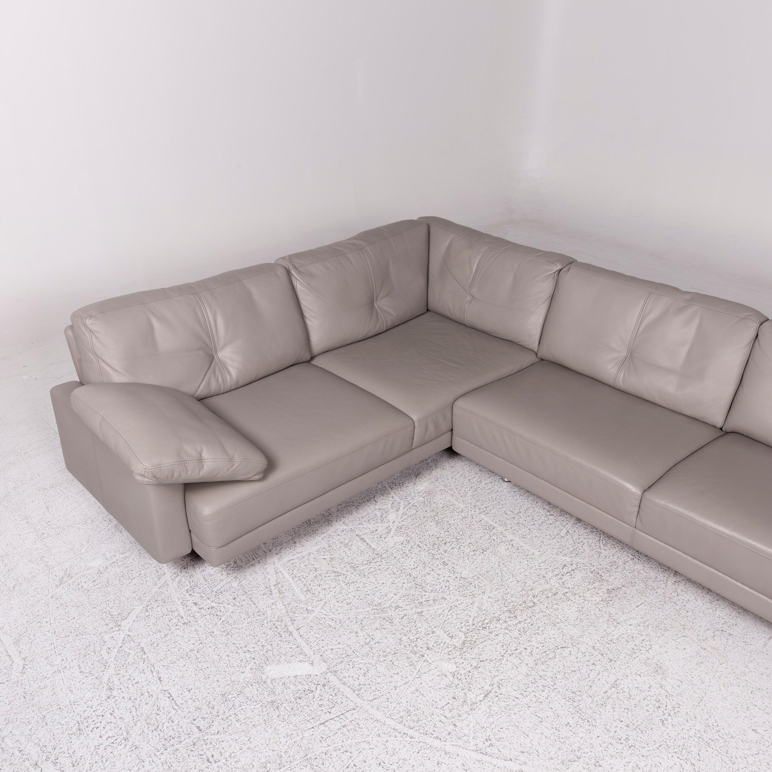Brühl & Sippold Leather Corner Sofa Gray Sofa Couch For Sale 2