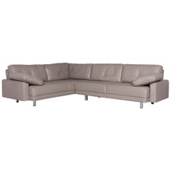 Brühl & Sippold Leather Corner Sofa Gray Sofa Couch