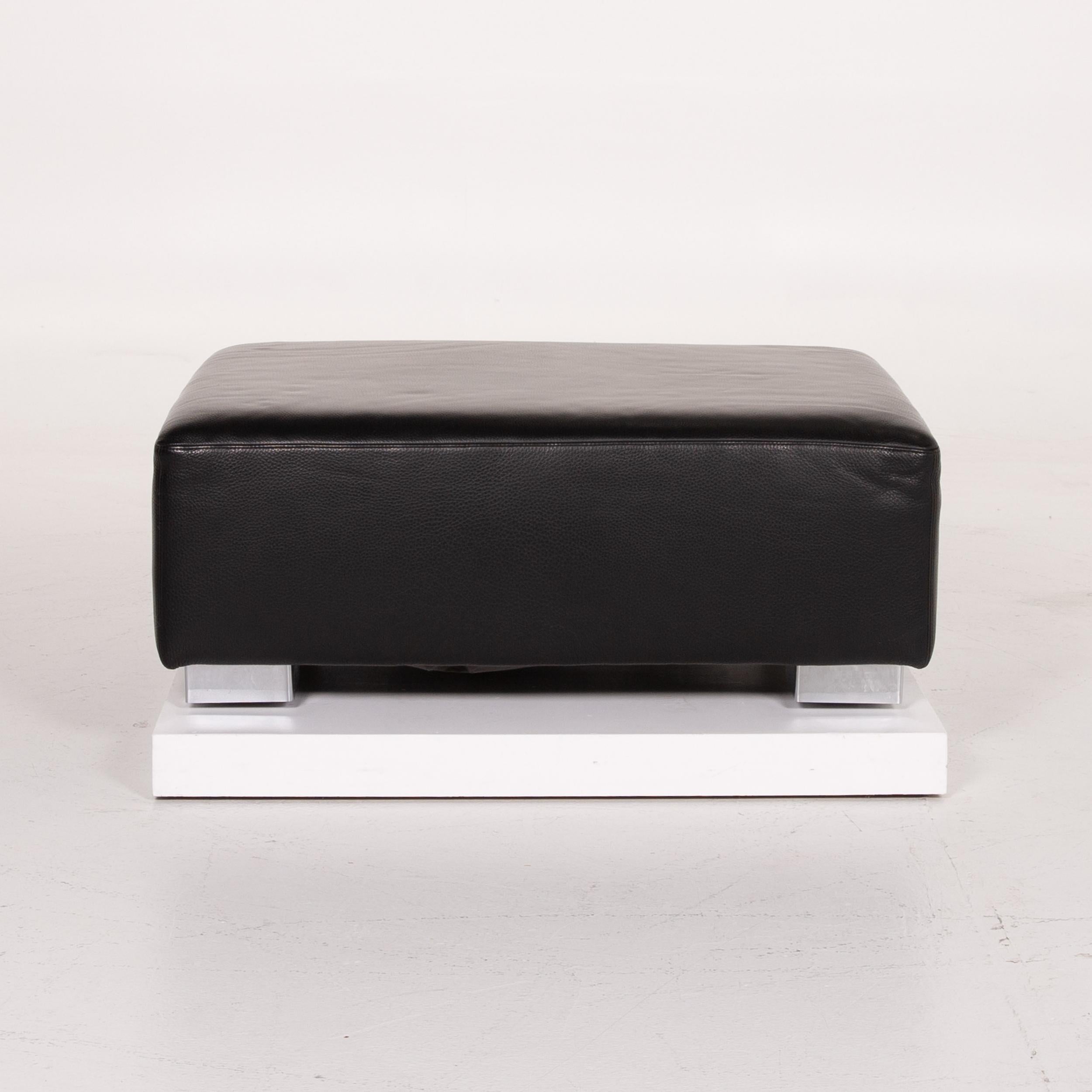 Contemporary Brühl & Sippold Leather Stool Black For Sale