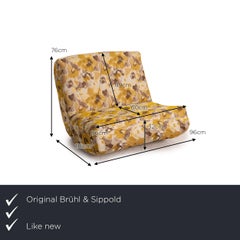 Brühl & Sippold Lucky Fabric Armchair Gold Yellow Brown Patterned