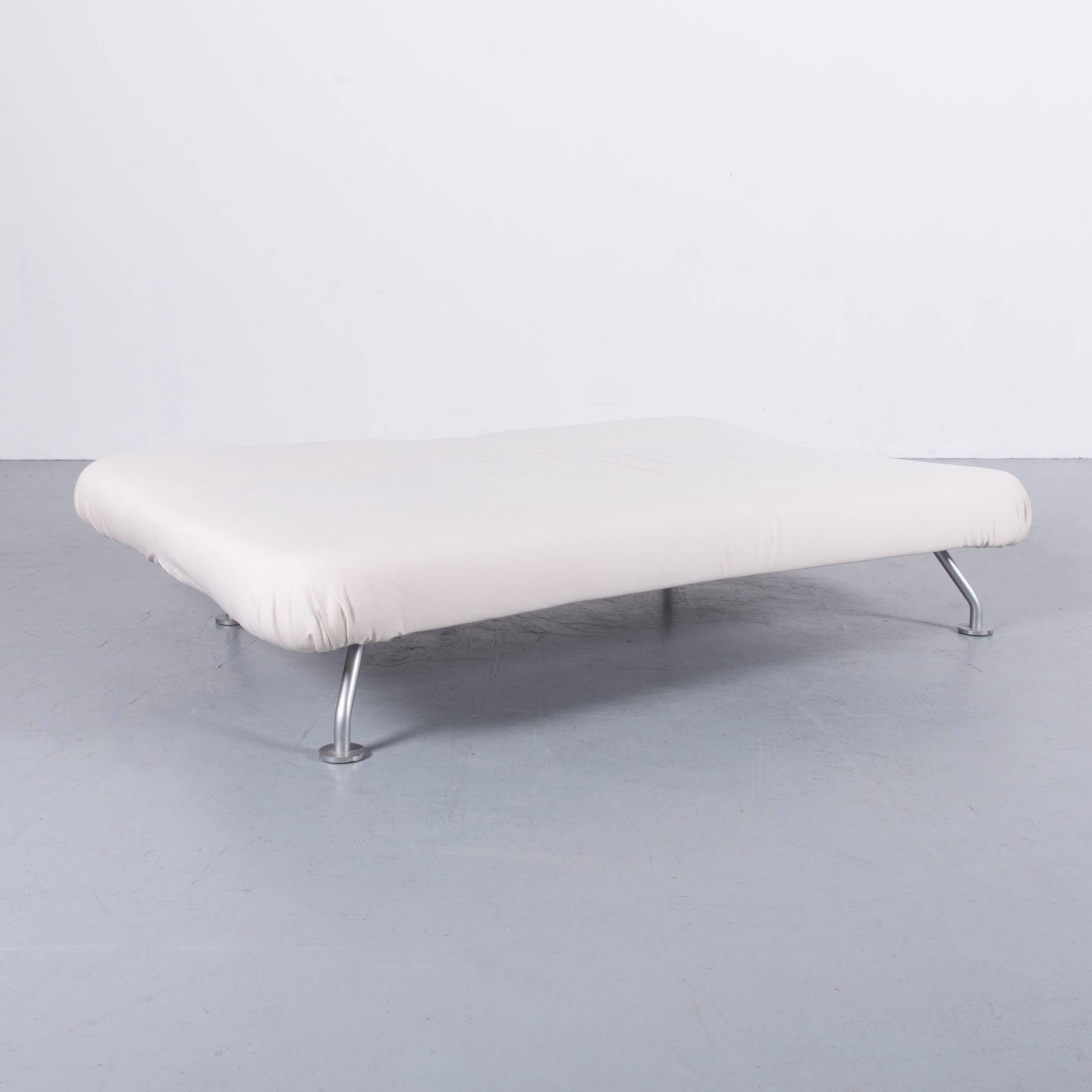 Brühl & Sippold More Bed-Sofa in White Fabric Couch In Excellent Condition For Sale In Cologne, DE