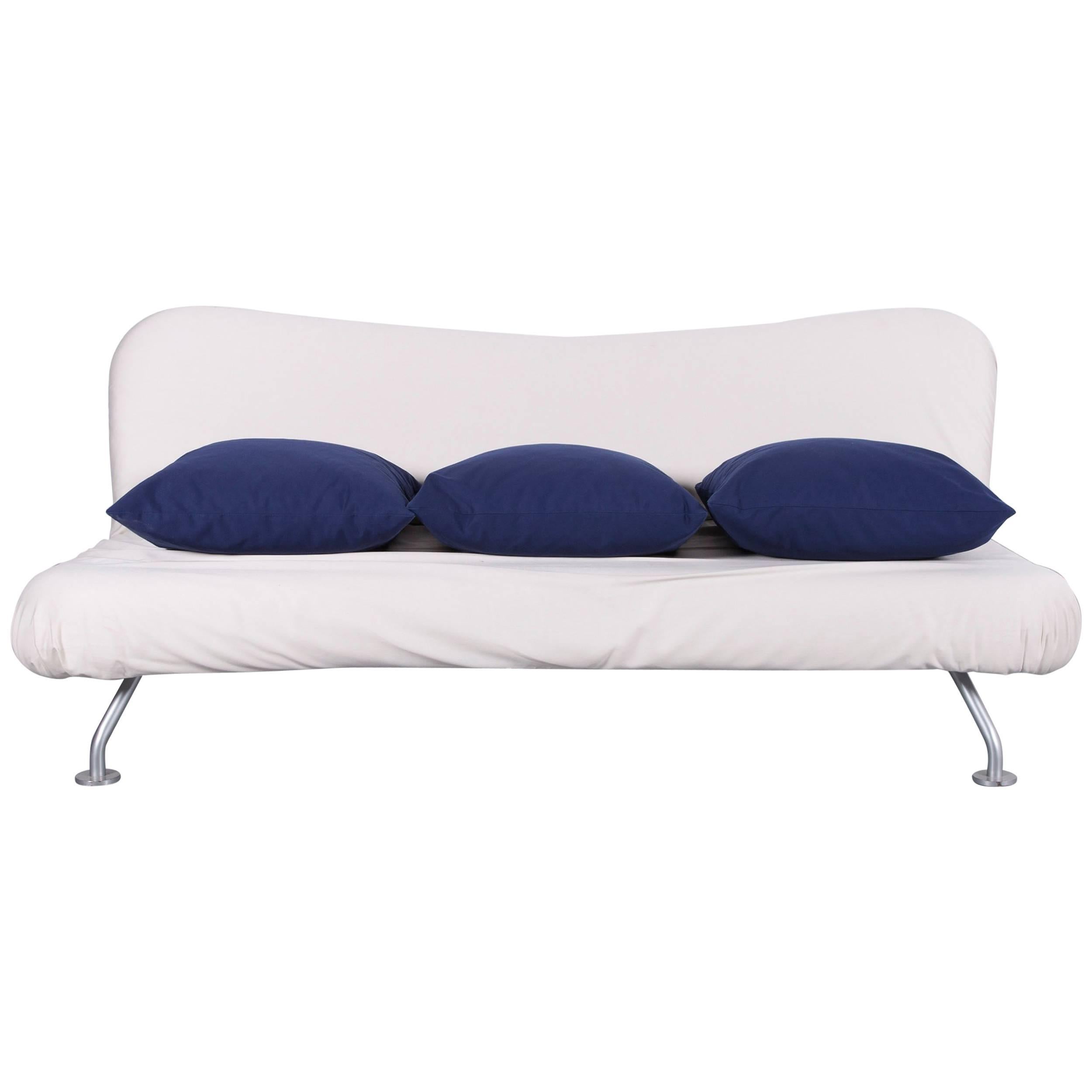 Brühl & Sippold More Bed-Sofa in White Fabric Couch For Sale