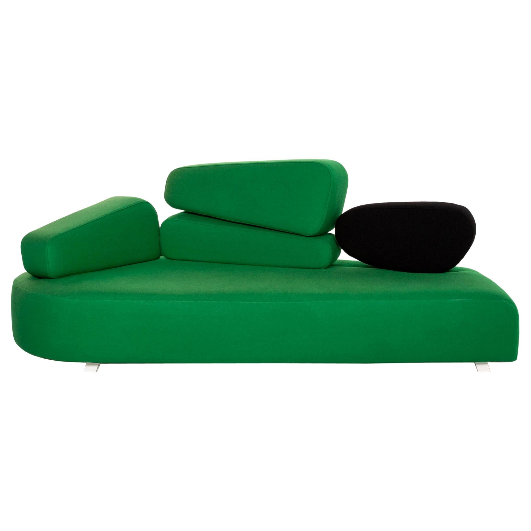 Brühl & Sippold Mosspink Fabric Sofa Green Three-Seat Couch For Sale