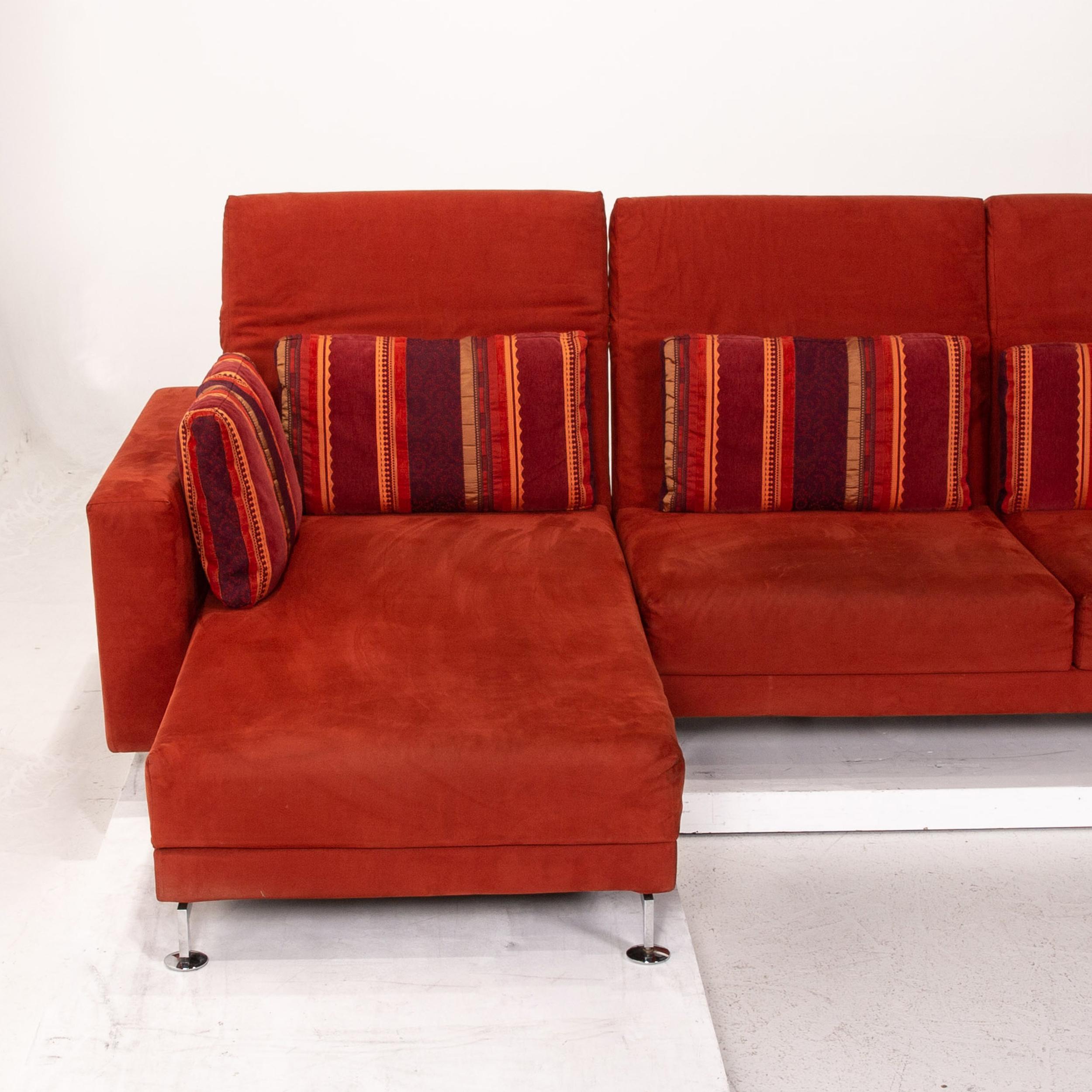 Brühl & Sippold Moule Alcantara Stoff Ecksofa Rot Sofa Funktion Relax 2