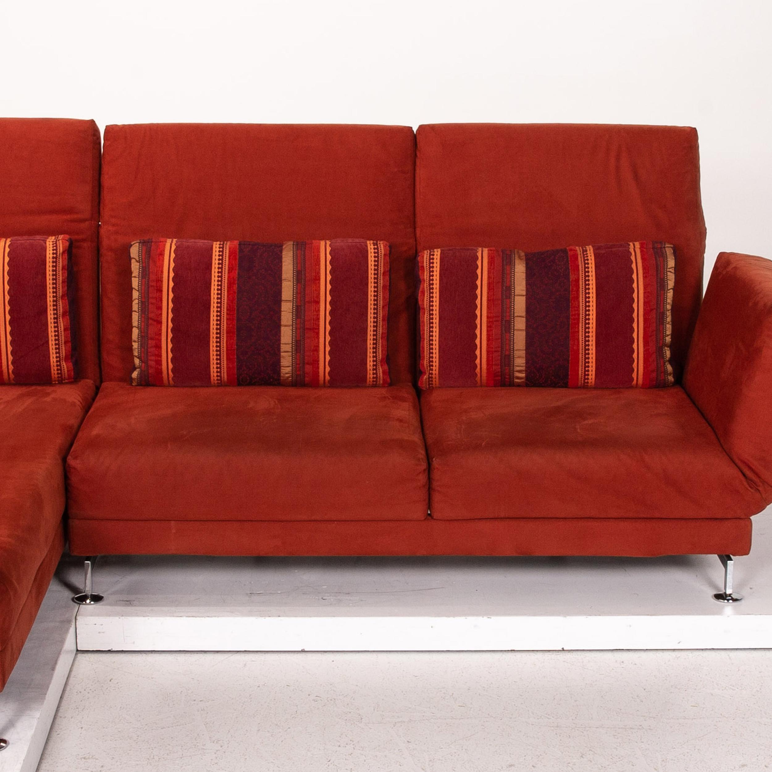 Brühl & Sippold Moule Alcantara Stoff Ecksofa Rot Sofa Funktion Relax 3