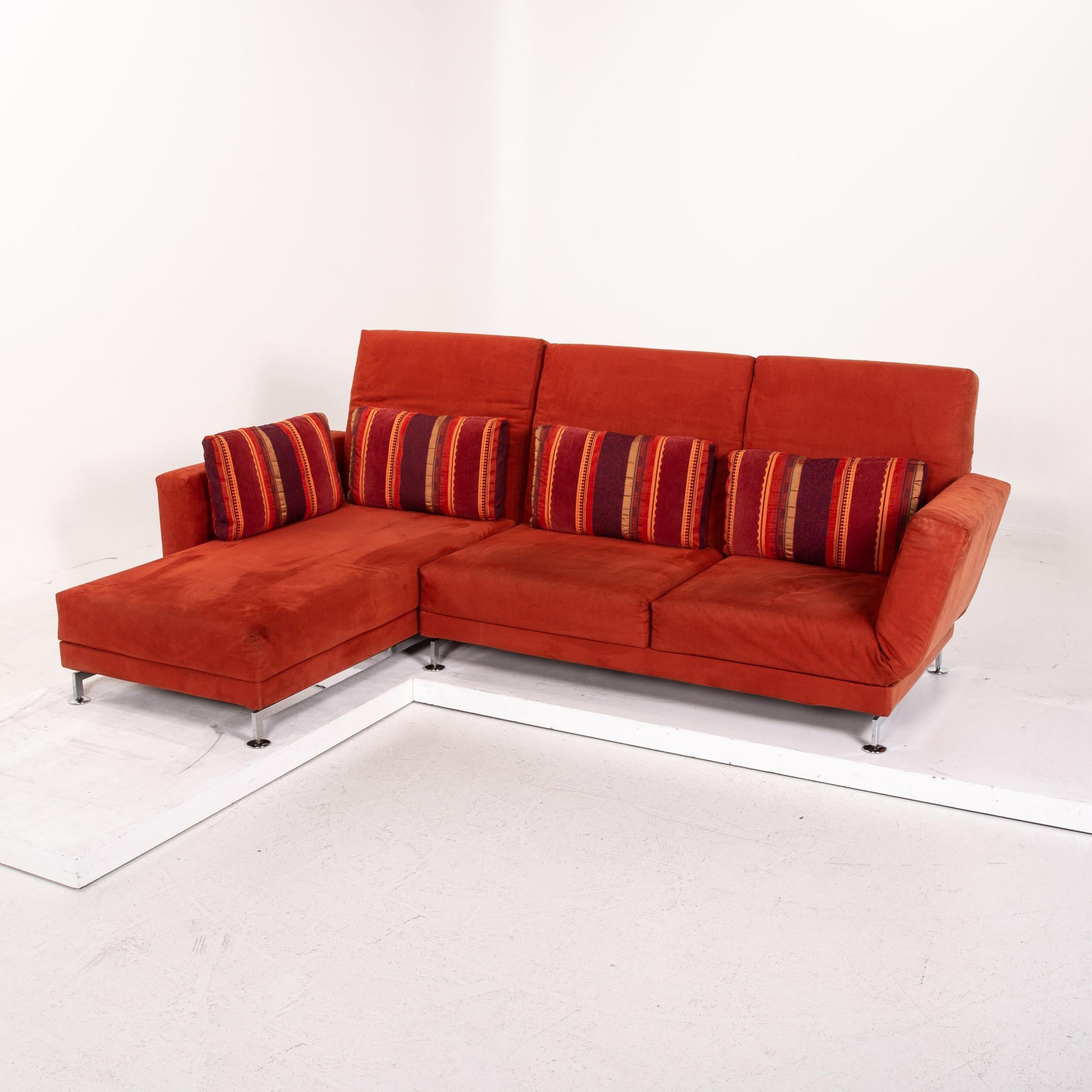 Brühl & Sippold Moule Alcantara Stoff Ecksofa Rot Sofa Funktion Relax 4