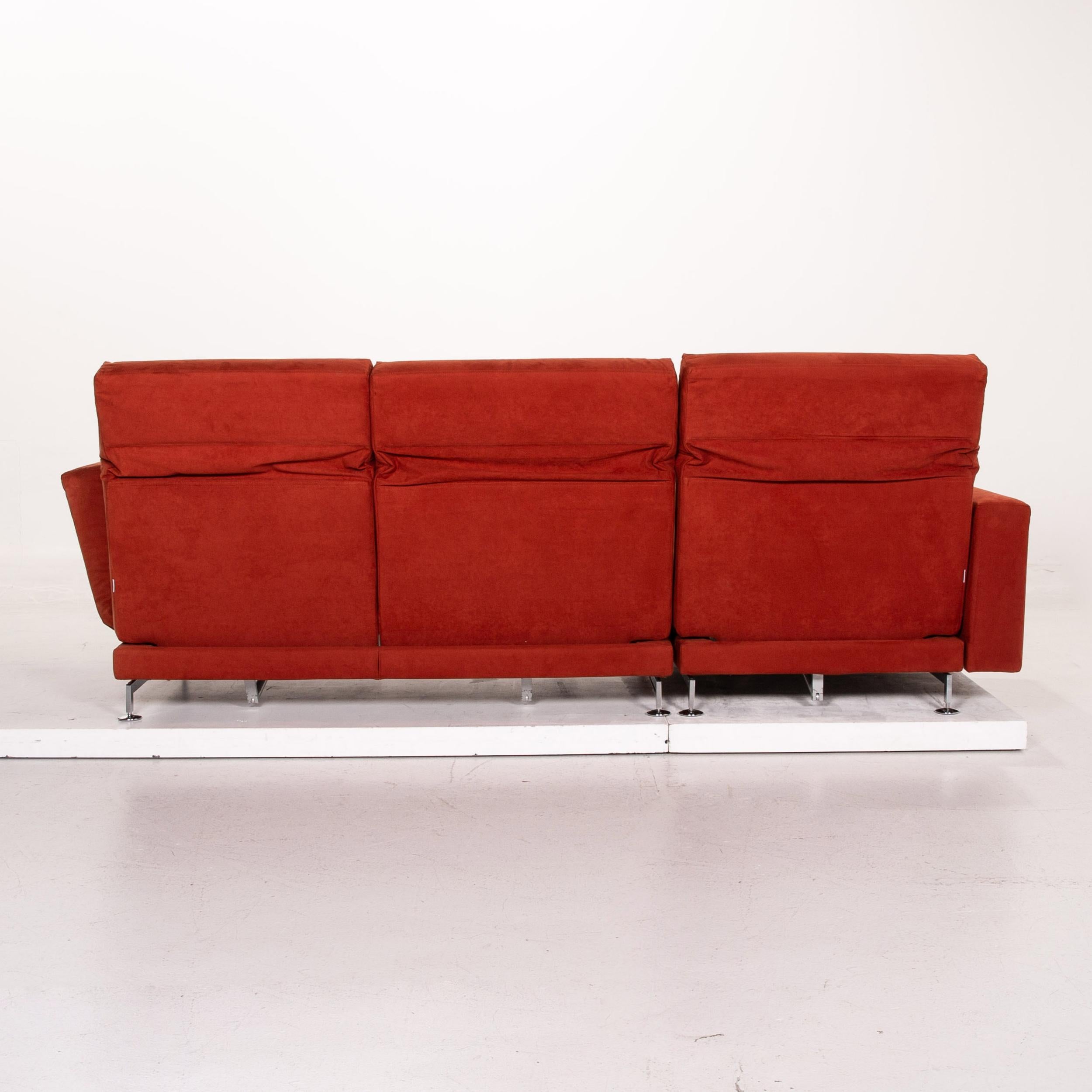 Brühl & Sippold Moule Alcantara Stoff Ecksofa Rot Sofa Funktion Relax 6