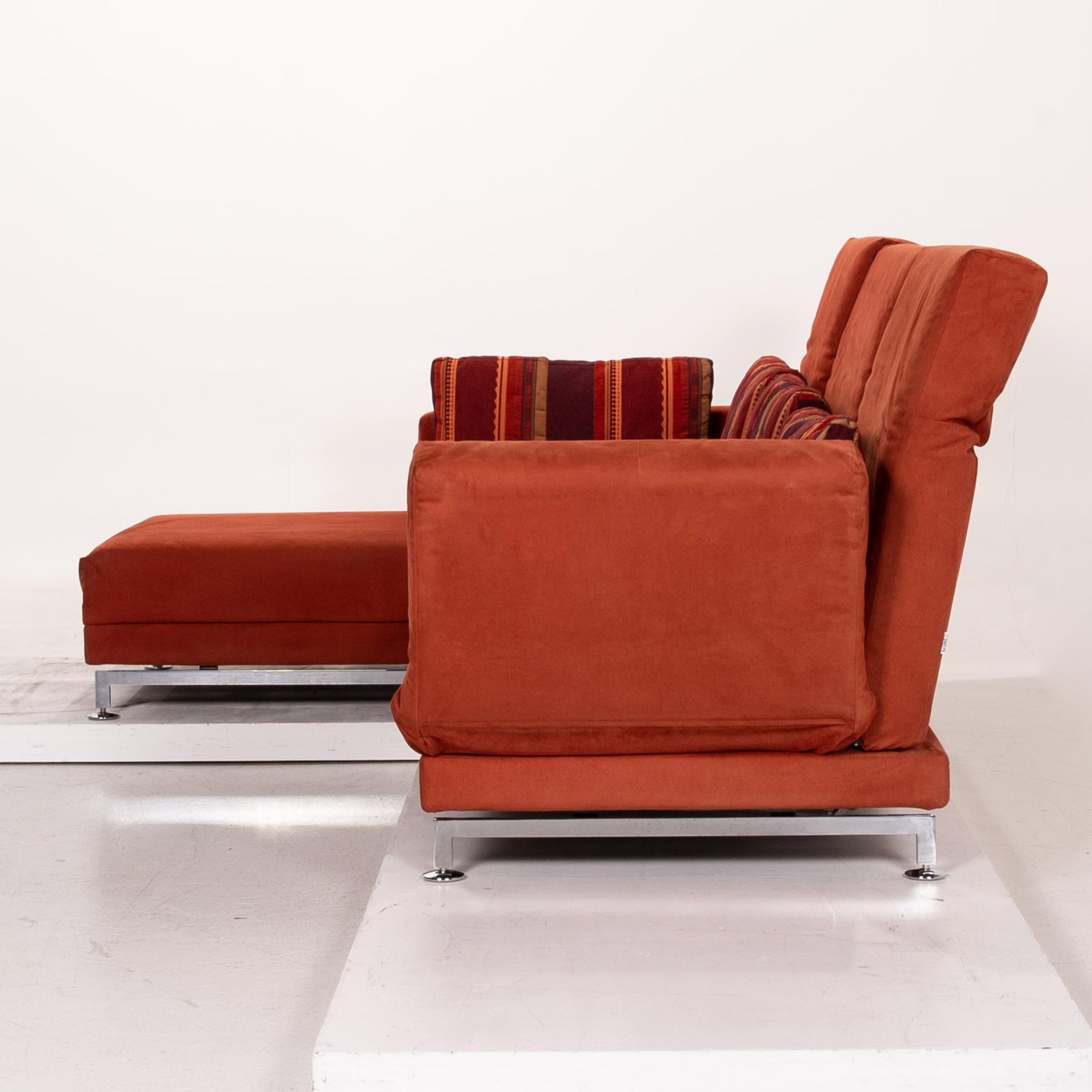 Brühl & Sippold Moule Alcantara Stoff Ecksofa Rot Sofa Funktion Relax 7