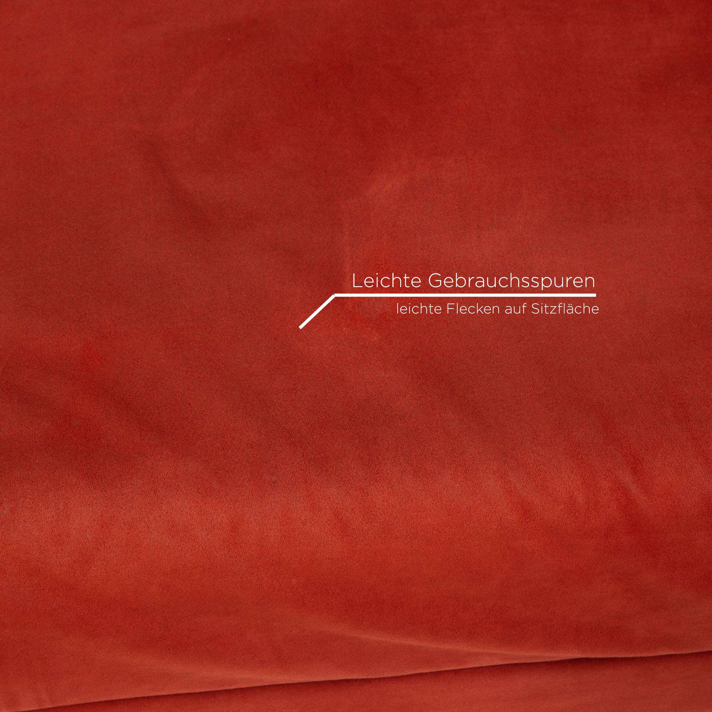 Brühl & Sippold Moule Alcantara Stoff Ecksofa Rot Sofa Funktion Relax (Deutsch)