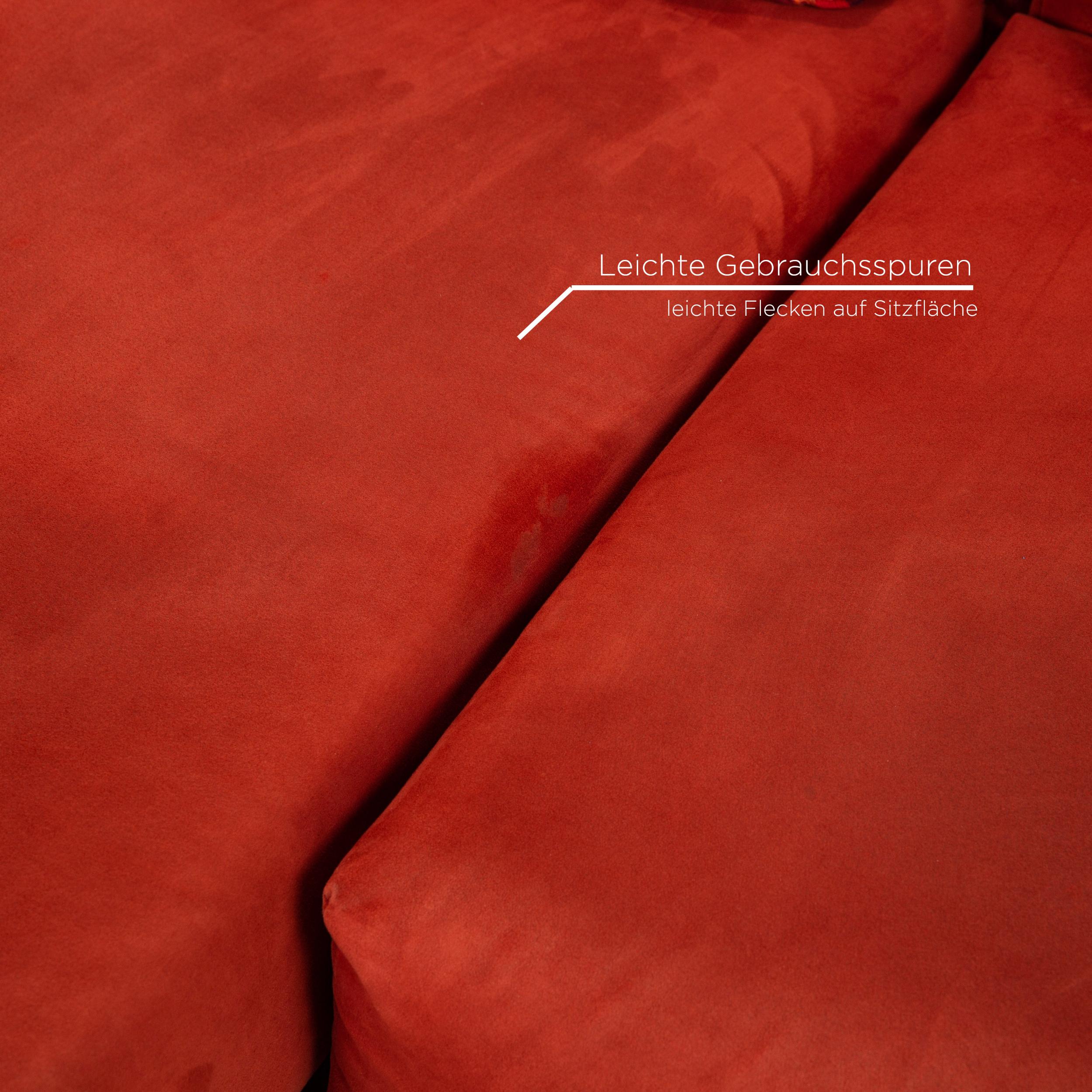 Brühl & Sippold Moule Alcantara Stoff Ecksofa Rot Sofa Funktion Relax im Zustand „Gut“ in Cologne, DE