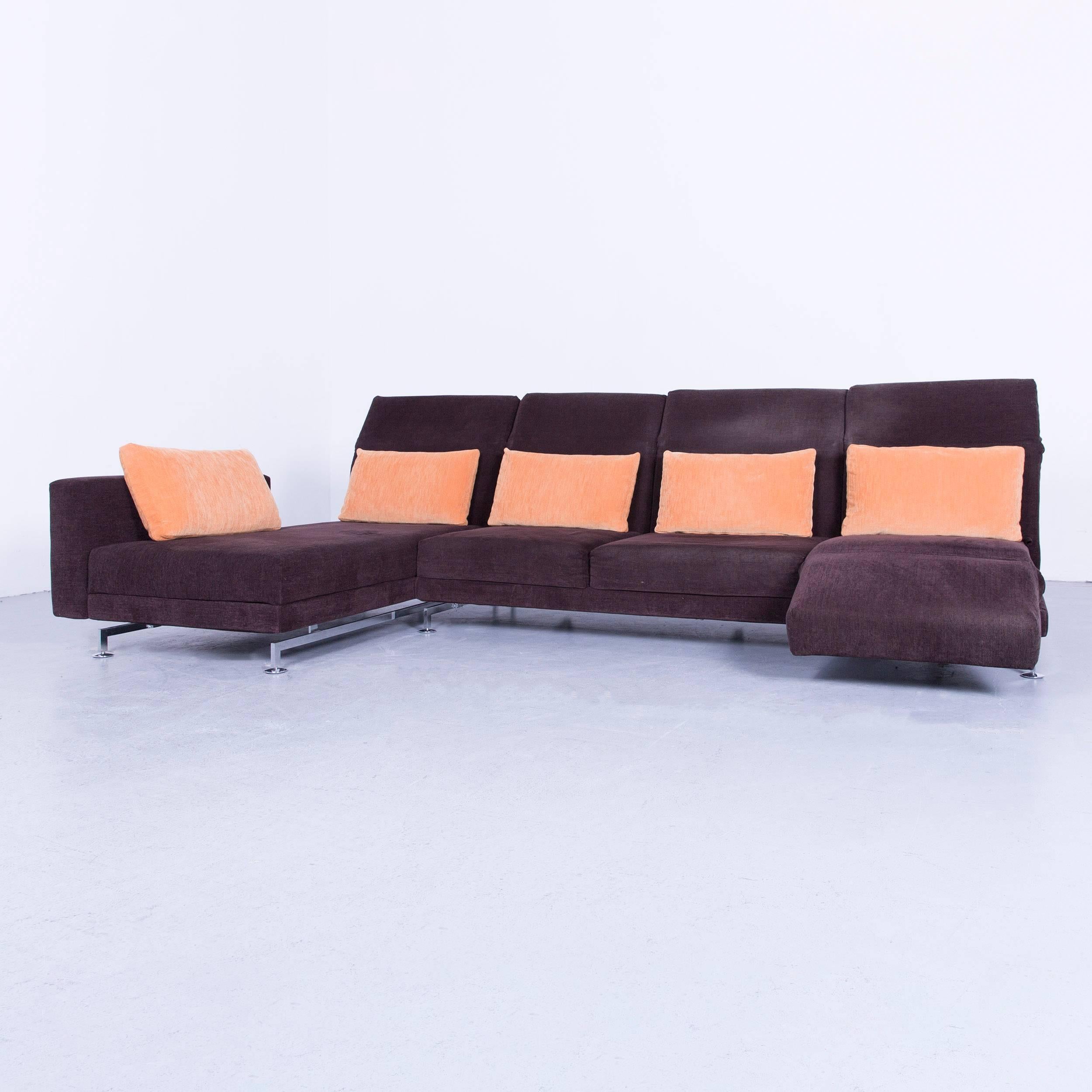 An Brühl & Sippold Moule designer corner-sofa brown couch fabric.
















 