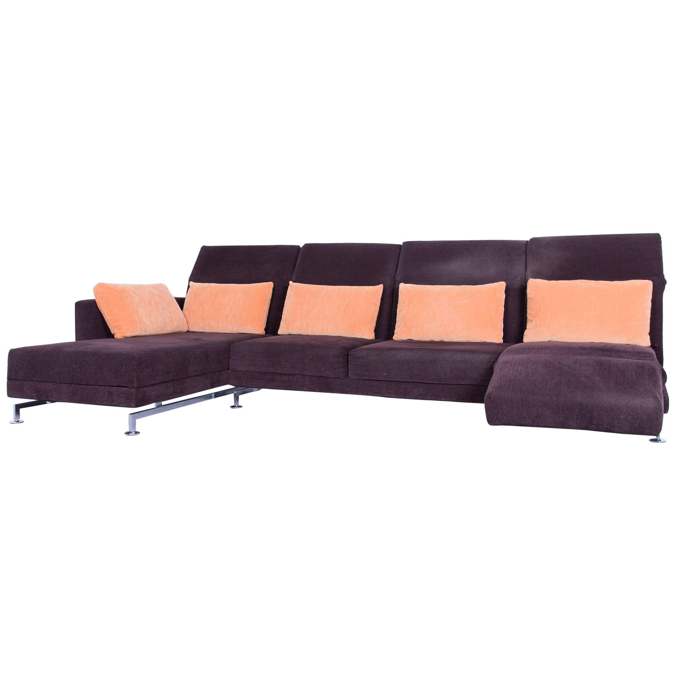 Brühl & Sippold Moule Designer Corner-Sofa Brown Couch Fabric