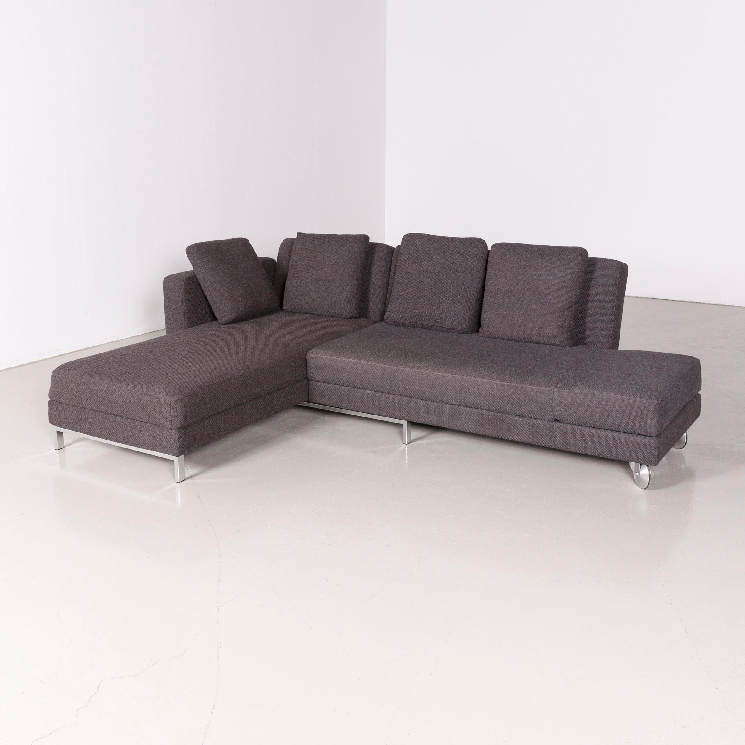 Brühl & Sippold Moule designer corner-sofa grey fabric.