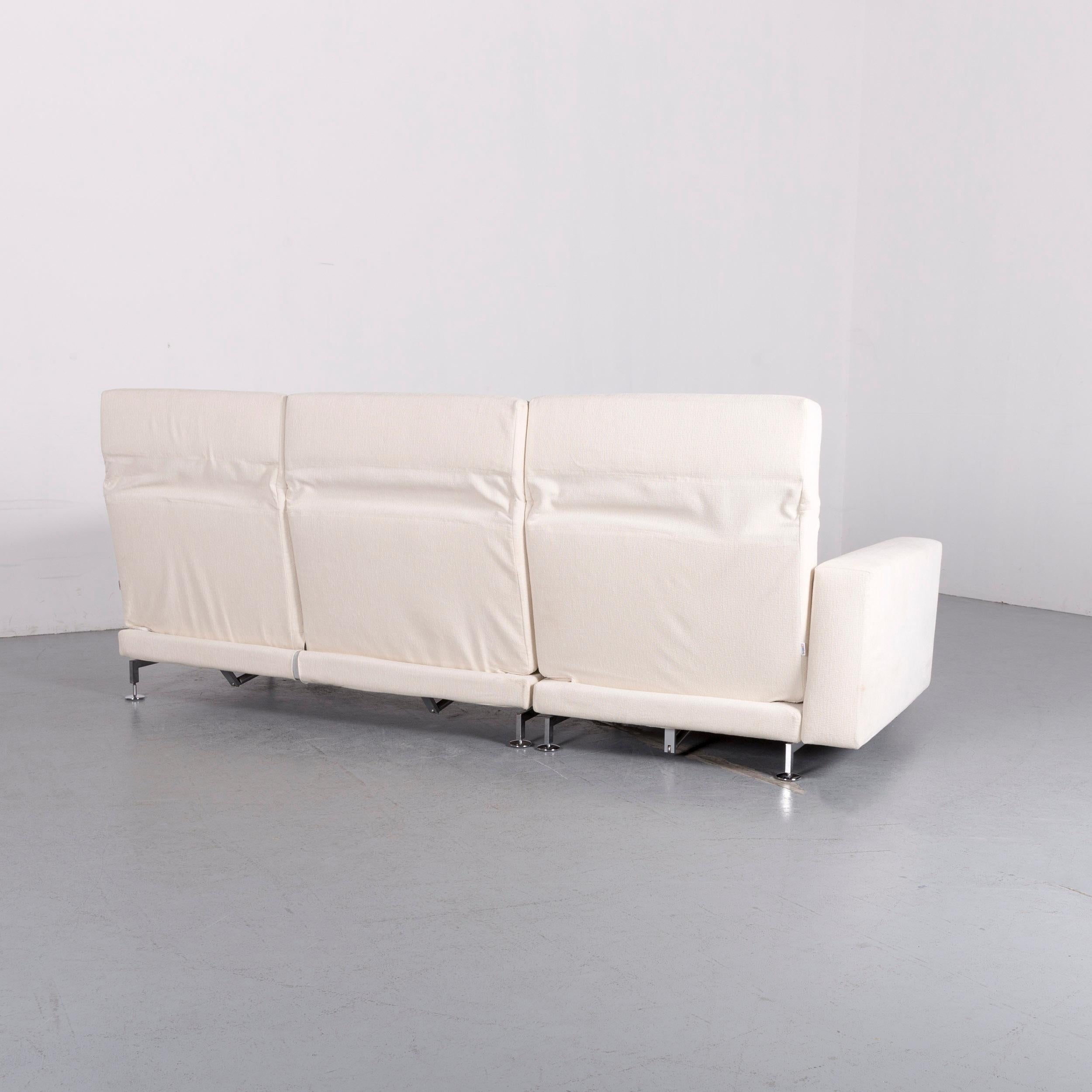 Brühl & Sippold Moule Designer Corner-Sofa Off-White Fabric For Sale 9