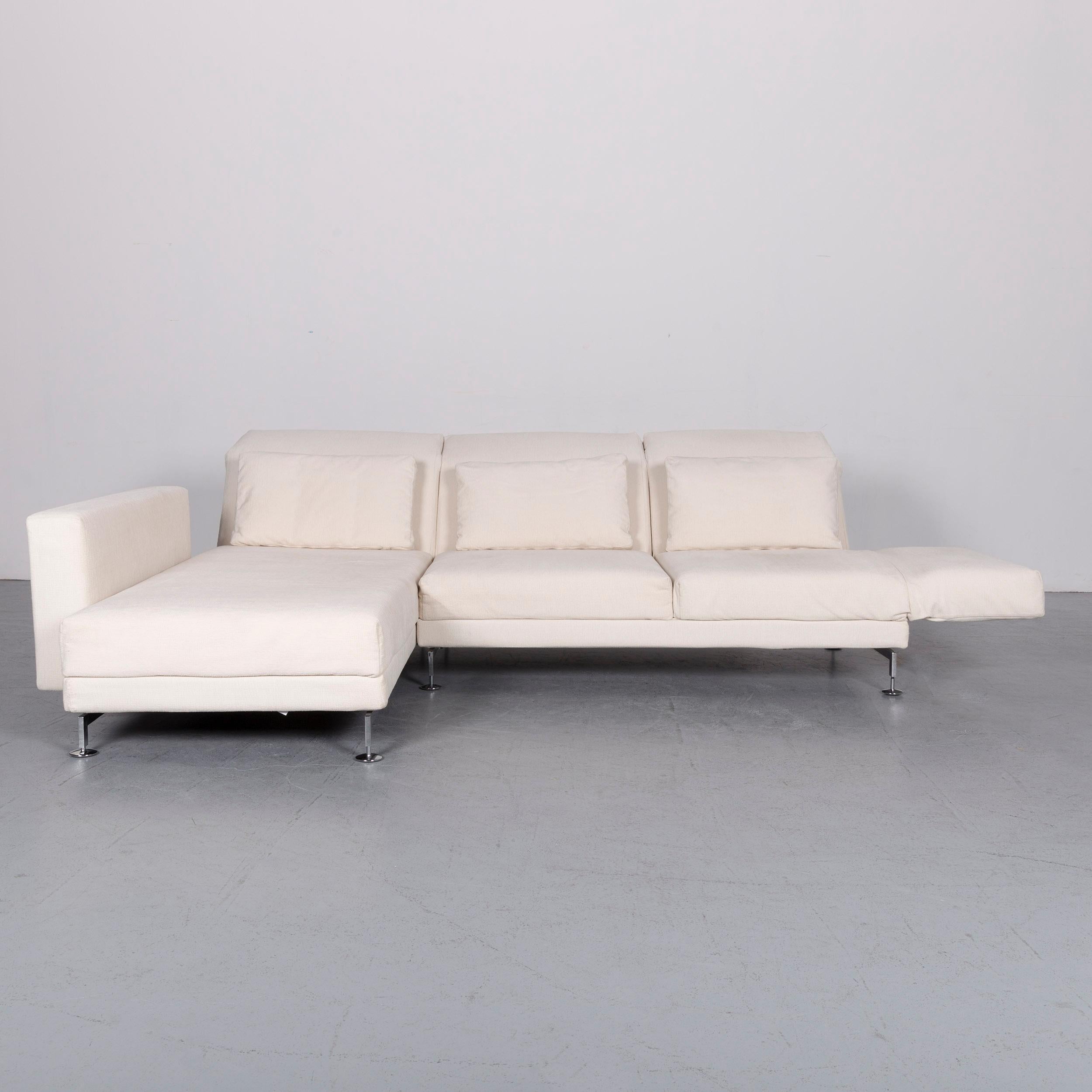 German Brühl & Sippold Moule Designer Corner-Sofa Off-White Fabric For Sale