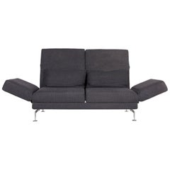 Brühl & Sippold Moule Designer Fabric Sofa Grey Three-Seat Couch with Function