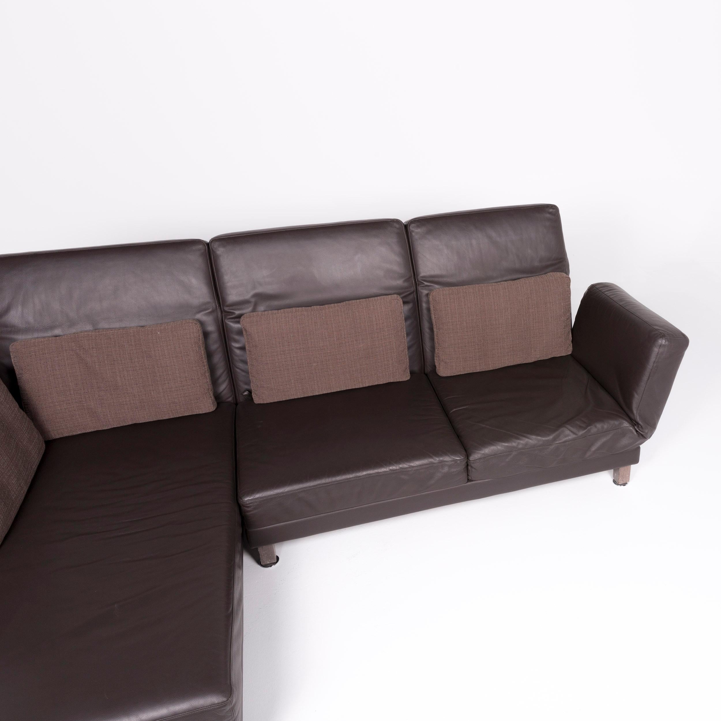 Brühl & Sippold Moule Designer Leather Corner Sofa Brown Genuine Leather Sofa 2