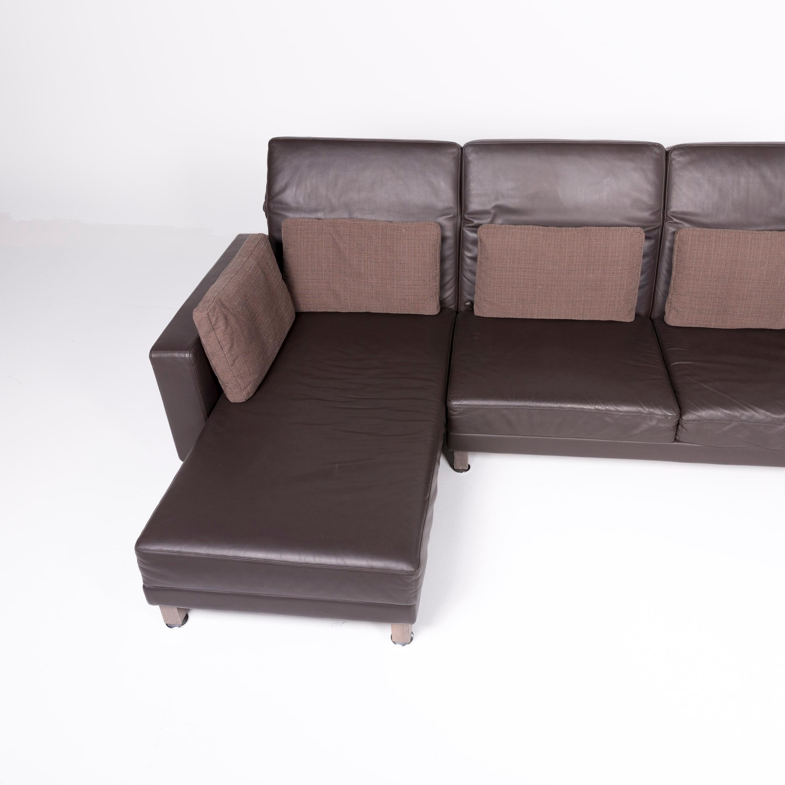 Brühl & Sippold Moule Designer Leather Corner Sofa Brown Genuine Leather Sofa 3