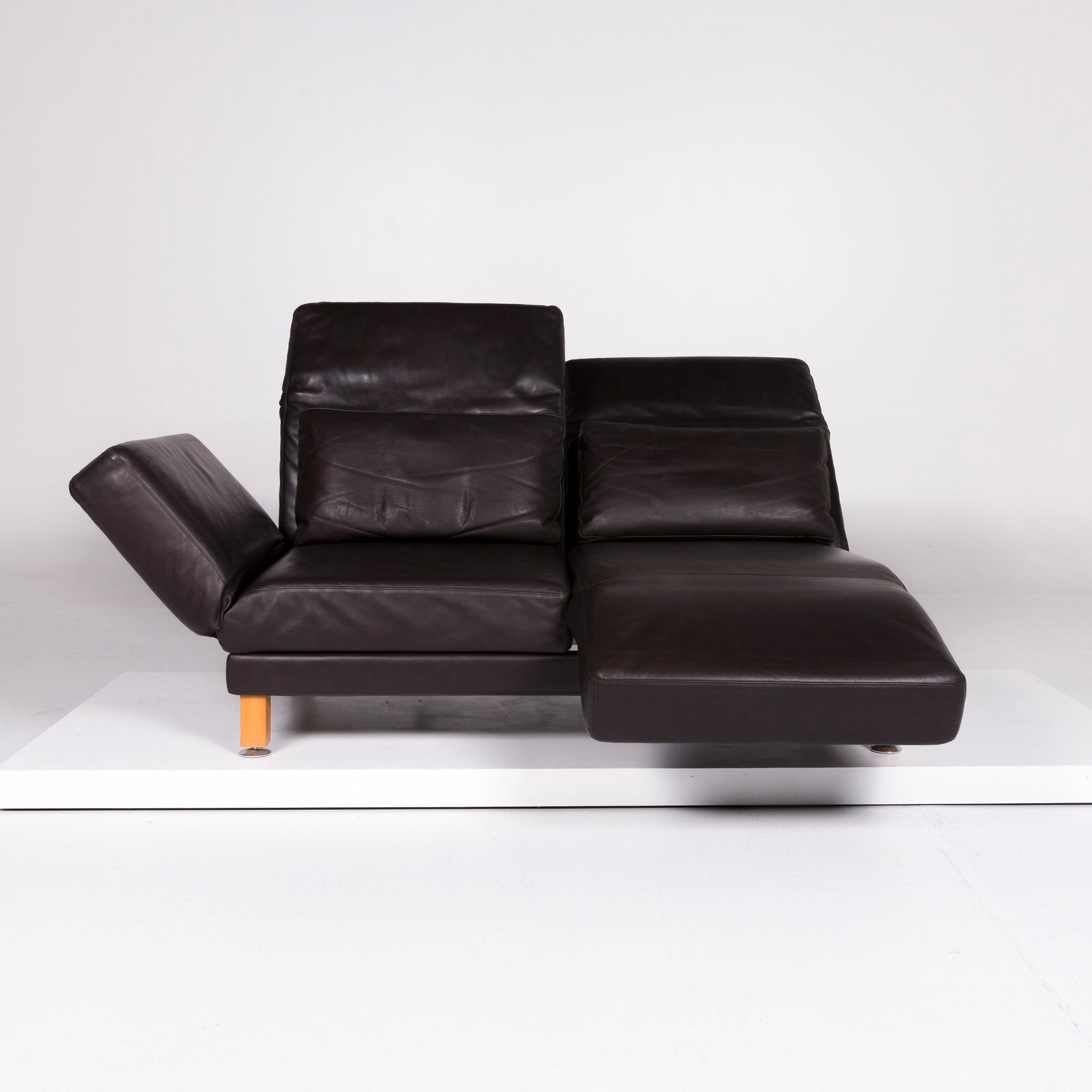 Bruhl And Sippold Moule Designer Leder Sofa Schwarz Zweisitzer Inkl Funktion For Sale At 1stdibs