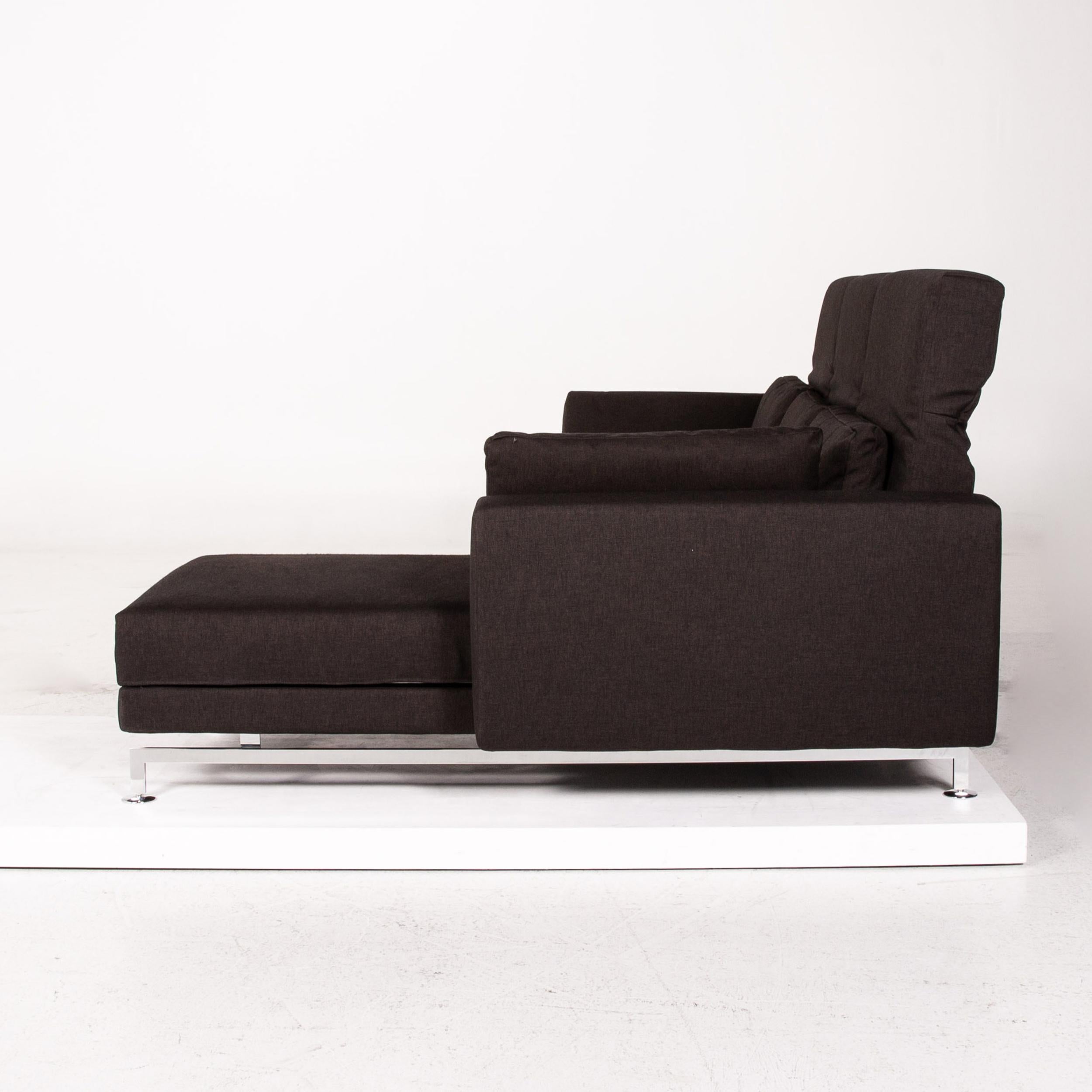 Brühl & Sippold Moule Fabric Corner Sofa Brown Dark Brown Function Sleep For Sale 5