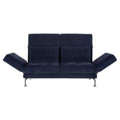 Brühl & Sippold Moule Fabric Sofa Blue Two-Seater Function Sleeping Function