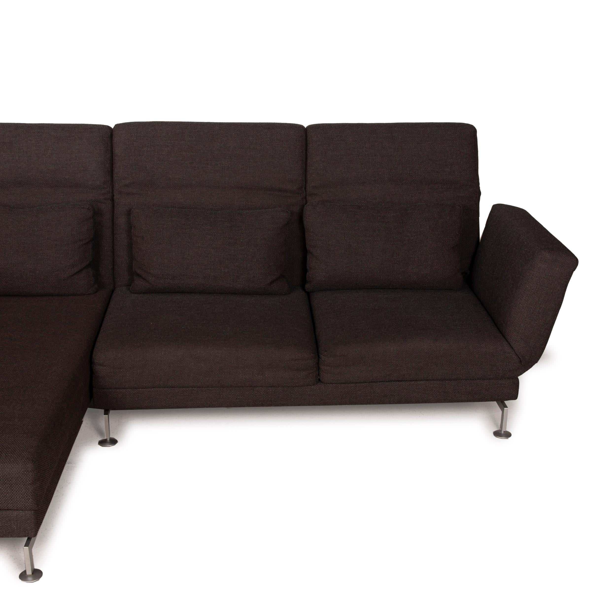 Brühl & Sippold Moule Fabric Sofa Brown Corner Sofa Function Relaxation 4