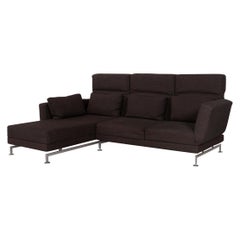 Brühl & Sippold Moule Fabric Sofa Brown Corner Sofa Function Relaxation