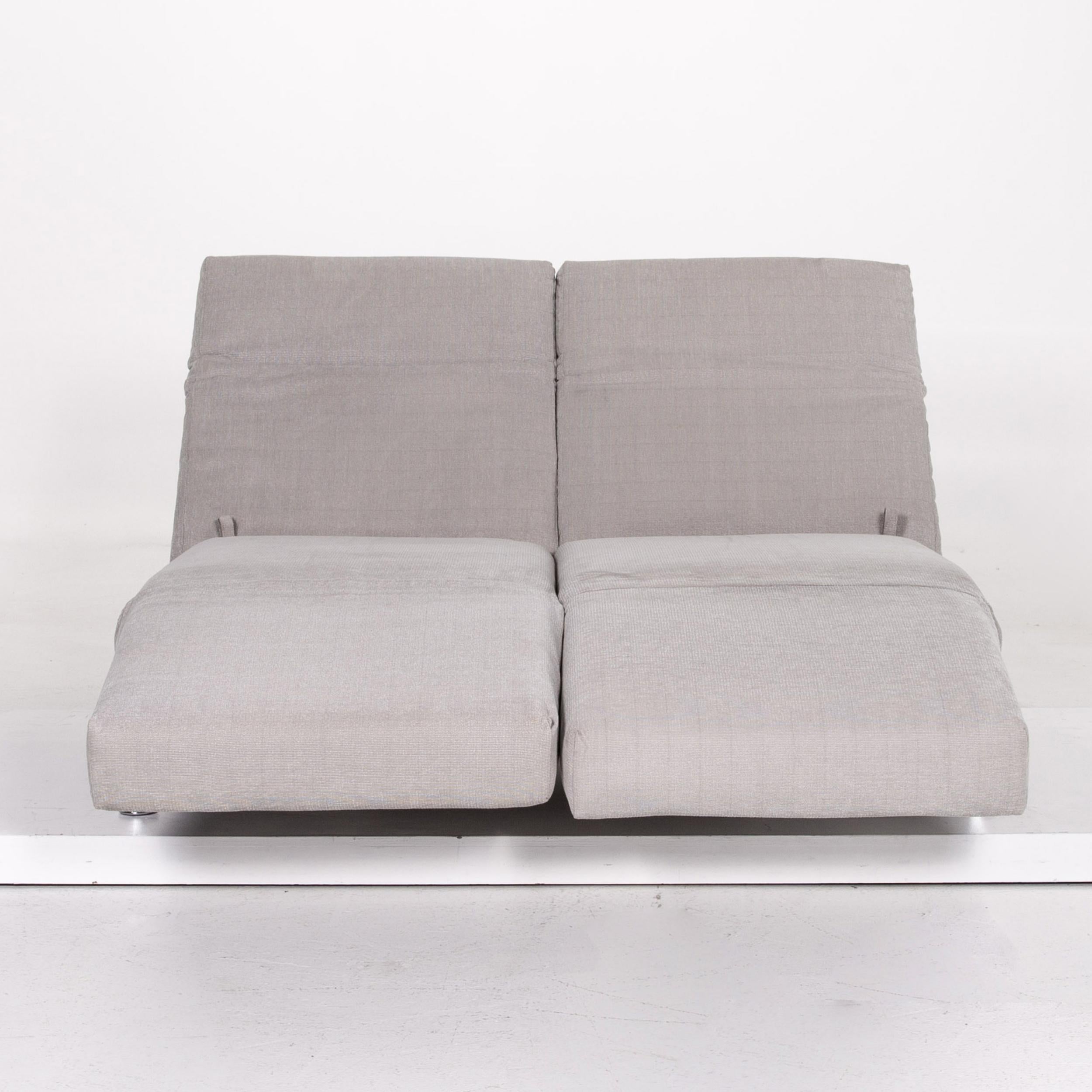 Modern Brühl & Sippold Moule Fabric Sofa Gray Two-Seat Function Relax Function For Sale