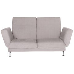 Brühl & Sippold Moule Fabric Sofa Gray Two-Seat Function Relax Function