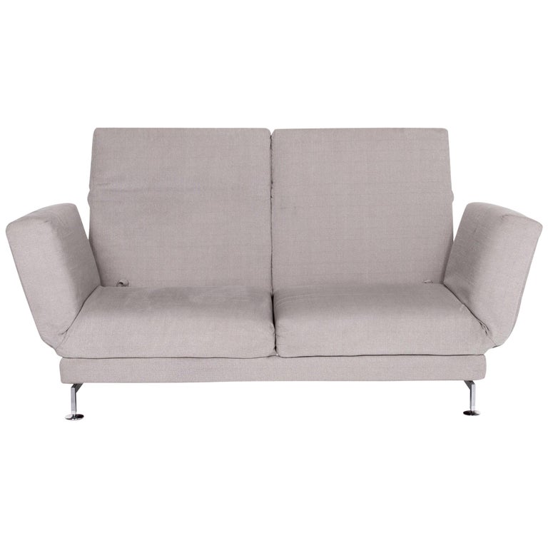Brühl and Sippold Moule Fabric Sofa Gray Two-Seat Function Relax Function  For Sale at 1stDibs